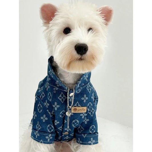 Waggle World - LV Doggy Designer Jeans Shirt